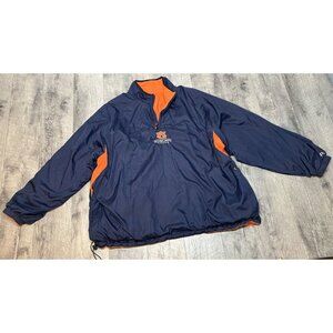 Auburn Tigers Jacket Mens 2XL Reversible‎ Nylon Fleece Pullover Pro Player Y2K